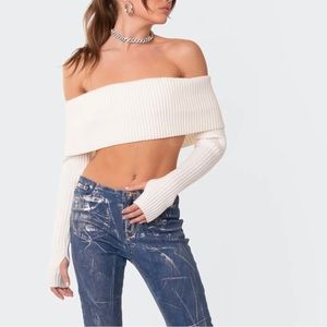 Edikted- Astrea Fold Over Cropped Sweater, Brand New with tags